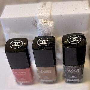 Chanel Le Vernis Nail Colour Set - Black, Brown, Pink